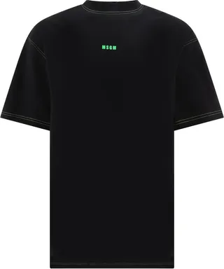 MSGM Logo Printed Crewneck T-Shirt