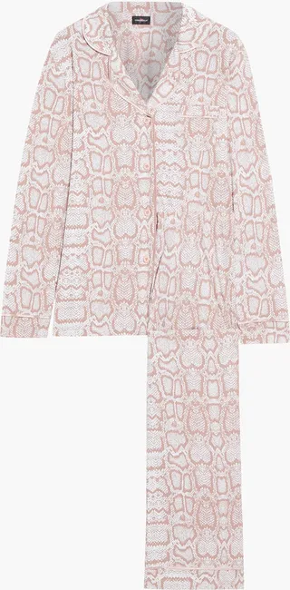 Bella snake-print Pima cotton and modal-blend pajama set