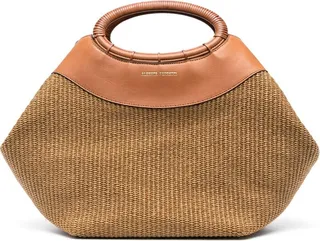 Interwoven Leather-Trim Tote Bag