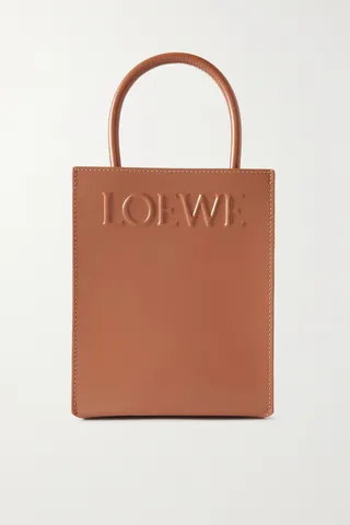 Loewe - Embossed Leather Tote - Brown