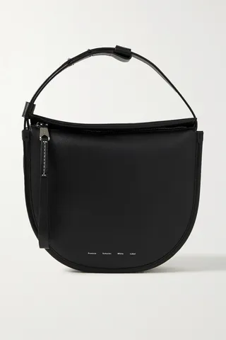 Proenza Schouler White Label - Baxter Topstitched Leather Shoulder Bag - Black