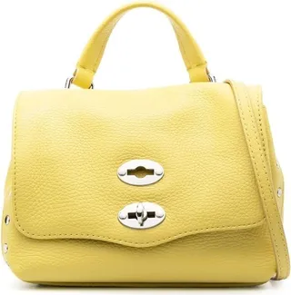 Postina grained-leather tote bag