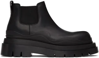 Bottega Veneta Black Tire Chelsea Boots