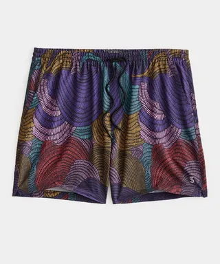 5" Montauk Swim Short in Neon Abstract