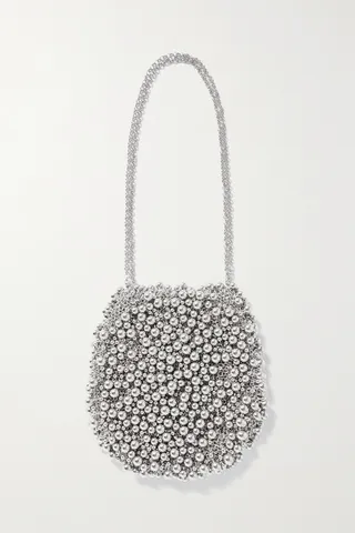 Oroton - Vera Luxe Beaded Silver-tone Shoulder Bag - One size
