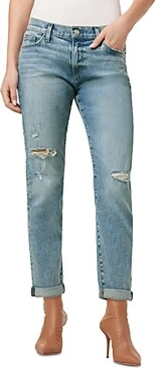 Joe's Jeans The Bobby Distressed High Rise Boyfriend Jeans in Singular