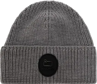 Woolrich Logo Patch Ribbed Beanie