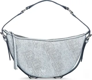 Gib denim stud leather bag