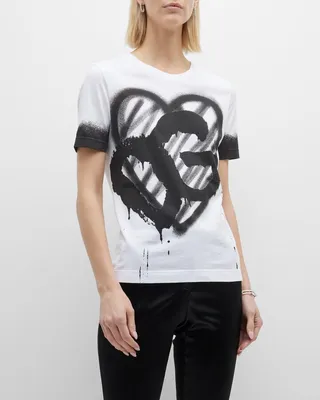 Heart DG Graffiti Print T-Shirt