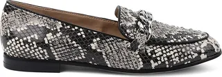 Zali Studded Python-Embossed Bit Loafers