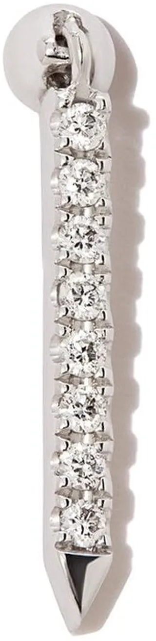 18kt white gold Eternity Bar diamond single earring