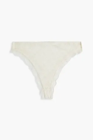 Mila corded lace high-rise thong