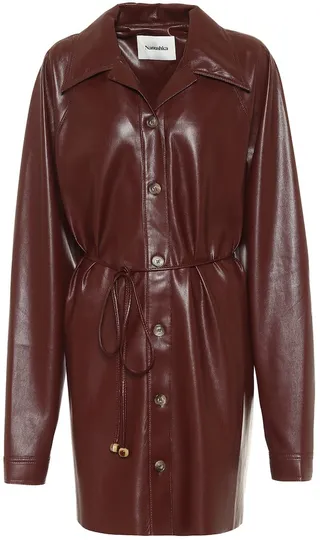 Joy faux leather shirt dress
