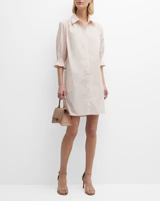 Miller Puff-Sleeve Button-Down Dress