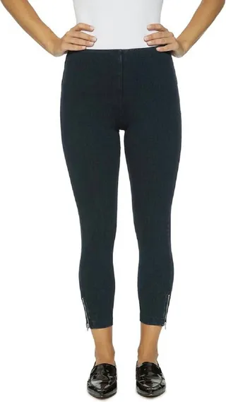 Mini Zip Denim Legging in Indigo