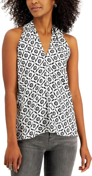 Womens Tank Open Back Halter Top