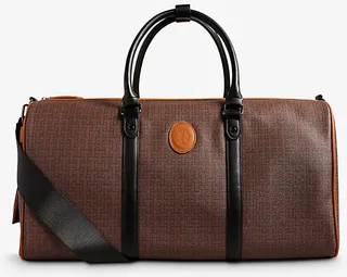 Brn-choc Traylen T Monogram-print Faux-leather Holdall