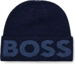 Beanie hat in wool with structured logo