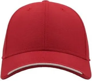 Atlantis Estoril Jacquard Weave 6 Panel Cap - Red