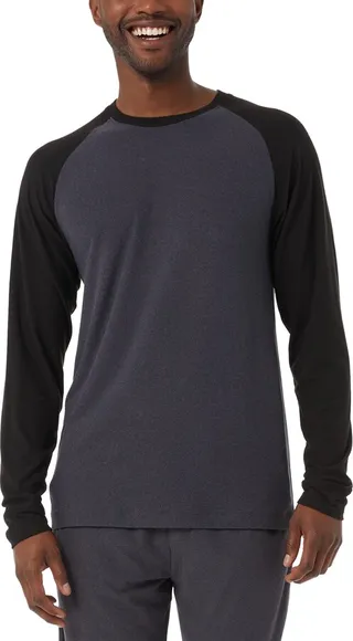 32 Degrees Men's Heat Colorblocked Raglan-Sleeve Sleep T-Shirt