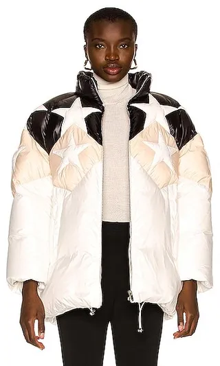 Miu Miu Star Down Jacket in White
