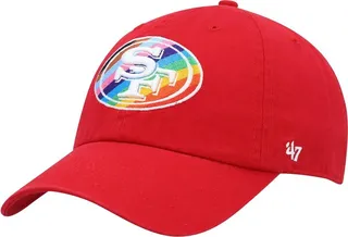 Men's '47 Brand Scarlet San Francisco 49ers Pride Clean Up Adjustable Hat
