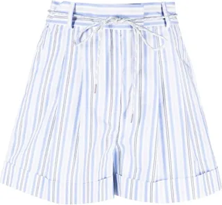 Stripe-Pattern Tied Shorts