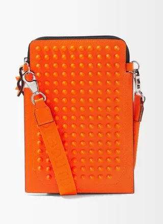 Loubilab Spiked Leather Phone Pouch