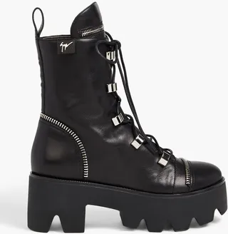 Daikiri 20 zip-detailed leather platform combat boots