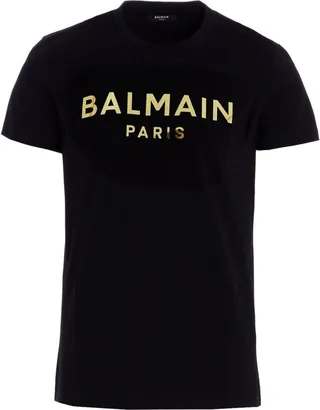 Balmain Metallic Logo Printed T-Shirt