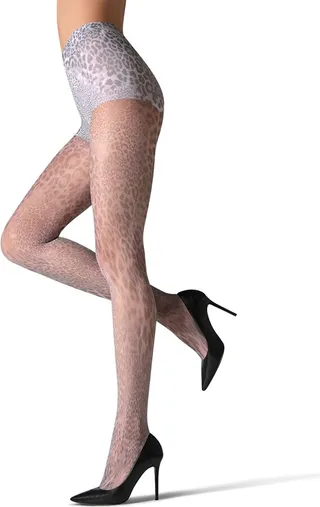 Neutral Animal Printed Sheer Tights