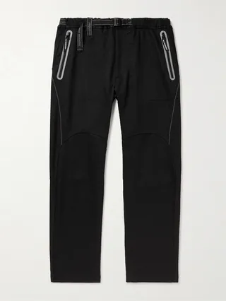 Air Hold Slim-Fit Tapered Belted Thermolite and Canvas Trousers