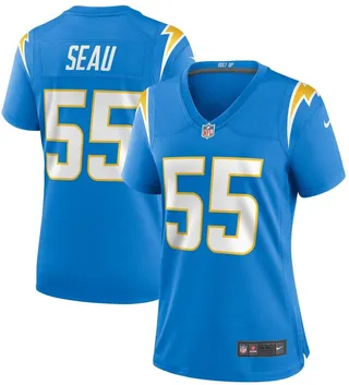 Women's Nike Junior Seau Powder Blue Los Angeles Chargers Game Retired Player Jersey