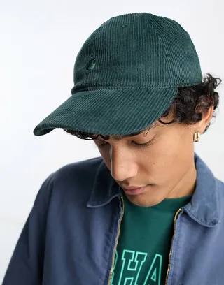 Carhartt WIP harlem corduroy cap in forest green