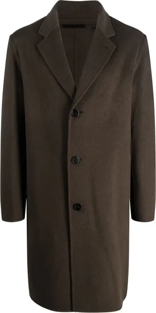 Wool-Blend Single-Breasted Coat