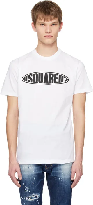 Dsquared2 White D2 Surf Board T-Shirt