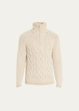 Men's Mezzocollo Cashmere-Knit Half-Zip Sweater
