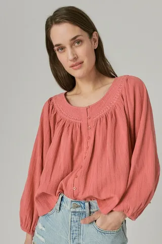 Embroidered Peasant Blouse