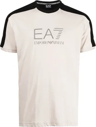two-tone logo-print T-shirt