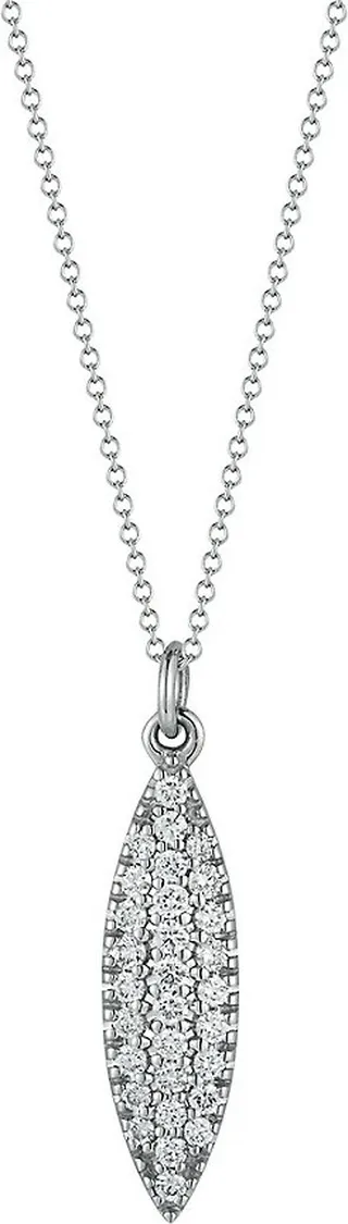 14K White Gold & 0.14 TCW Diamond Necklace