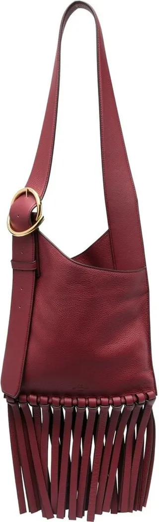 Fringe-Trim Detail Shoulder Bag