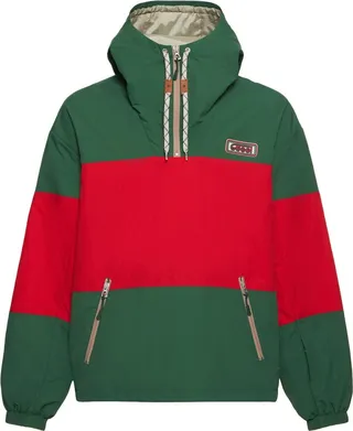 Hooded nylon bomber jacket