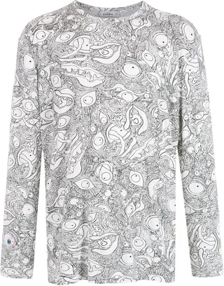abstract-print long-sleeved T-Shirt