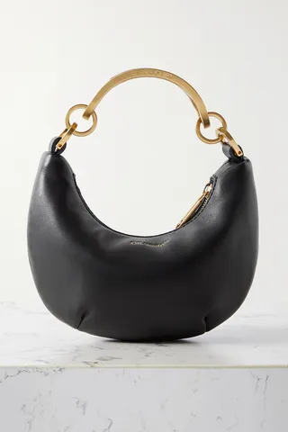 Off-White - Paperclip Mini Leather Tote - Black
