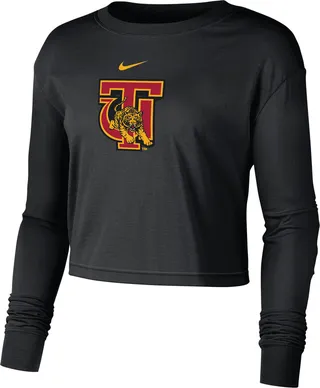 Nike Women's College (Tuskegee) Cropped Long-Sleeve T-Shirt in Black