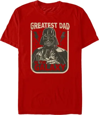 Men's Star Wars Father's Day Darth Vader Greatest Dad in the Galaxy T-Shirt - Red - Medium