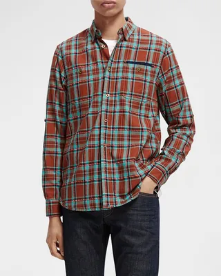 Men's Check Flannel Sport Shirt