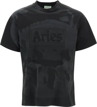 Aries Logo Detailed Crewneck T-Shirt