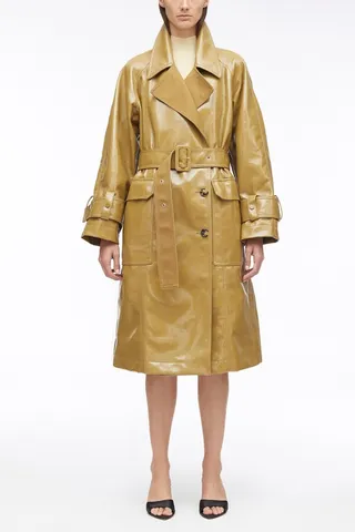 Laminated Cotton Canvas Trench