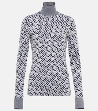 Logo turtleneck top